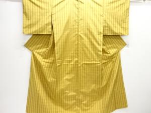 アンティーク　格子織り出し米沢紬着物